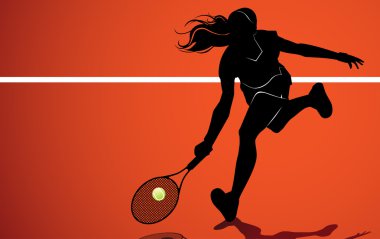 Tennis player silhouette clipart