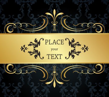 Vintage elements for frame or book cover, card clipart