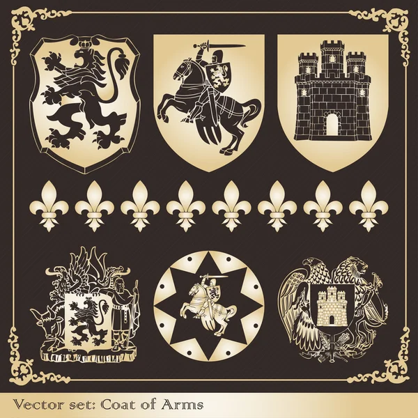 Silhouetten der heraldischen Löwen Vektor Hintergrund — Stockvektor