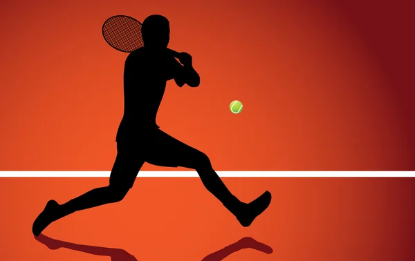 Τένις παίκτης σιλουέτα — Διανυσματικό Αρχείο
