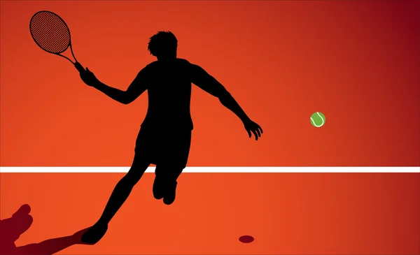 Tennis speler silhouet — Stockvector