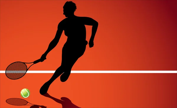 Τένις παίκτης σιλουέτα — Διανυσματικό Αρχείο