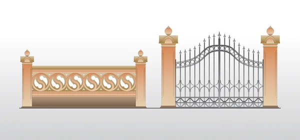 Винтажные ворота для территории дома — стоковый вектор