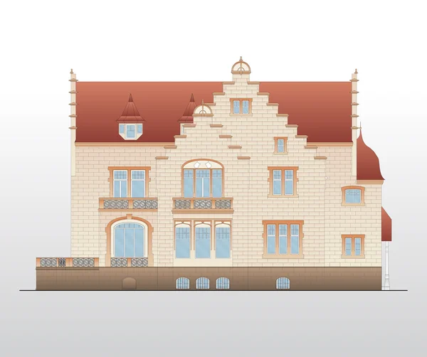 Вектор архитектурного плана старинных домов — стоковый вектор