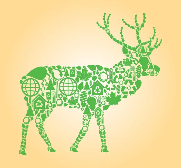 Deer ecology vector — Stock Vector