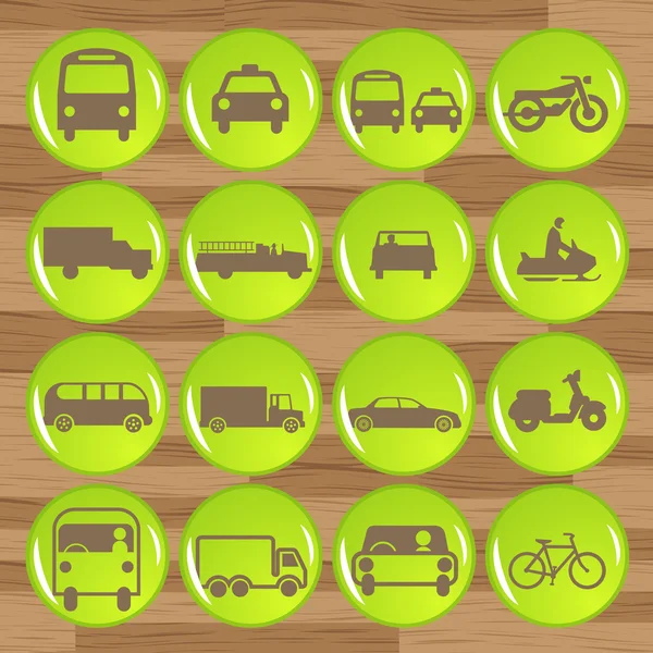 绿色生态燃料运输图标矢量 — 图库矢量图片