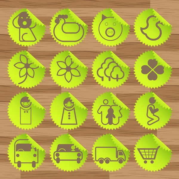 Vecteurs Green eco icônes — Image vectorielle