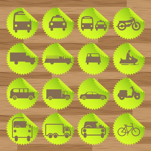Groene eco brandstof vervoer pictogrammen vectorenYeşil Eko yakıt taşıma simgeler vektör — Stok Vektör