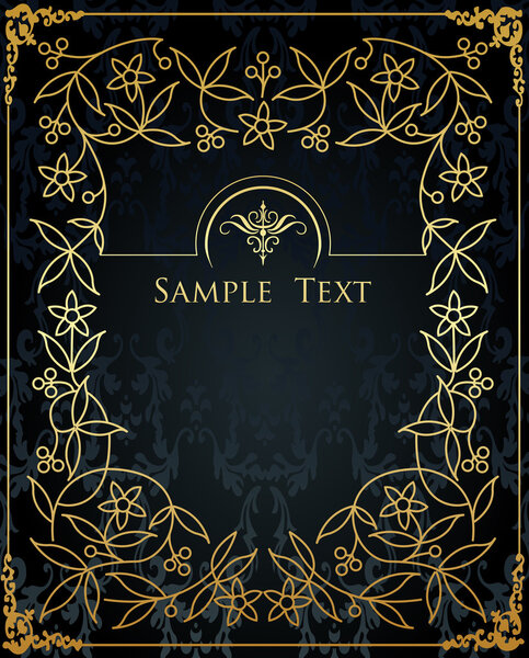 Vintage elements for frame or book cover, card