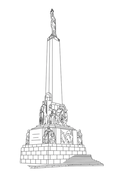 Monumento a la libertad en Letonia — Vector de stock