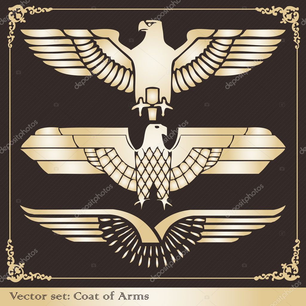 Eagle coat of arms heraldic — Stock Vector © krabata 4433376