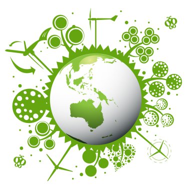 Ecology green planet vector concept background clipart