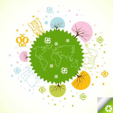 Ecology green planet vector concept background clipart