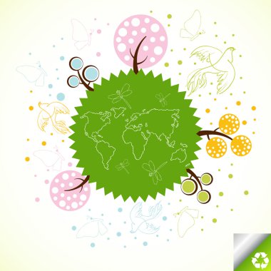 Ecology green planet vector concept background clipart