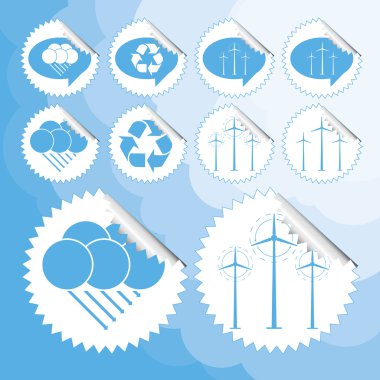 Windmill alternative energy 3d generator blueprint with wind flow vector clipart