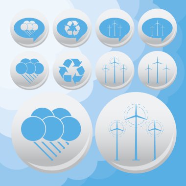 Collection of wind generator eco-icons clipart