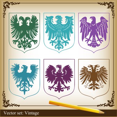 Eagle coat of arms vector clipart