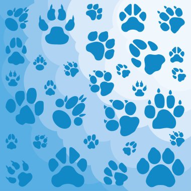 Cats, dogs and other pet footprints clipart