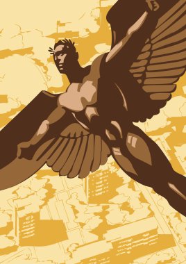 Flying men-eagle vector clipart