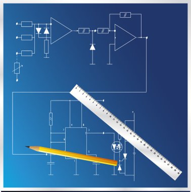 Electric plan vector blueprint clipart