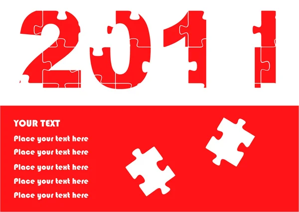 Nouvelle année concept puzzle vecteur pour 2011 — Image vectorielle