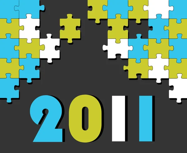 2011 年新的一年的概念拼图矢量 — 图库矢量图片