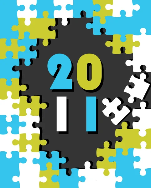 2011 yeni yıl kavram bulmaca vektör — Stok Vektör