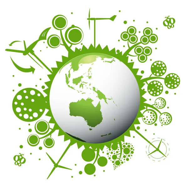 Ecología verde planeta vector concepto fondo — Archivo Imágenes Vectoriales