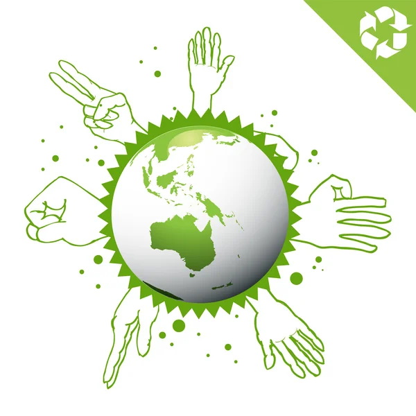Zielona planeta ekologia koncepcja tło — Wektor stockowy