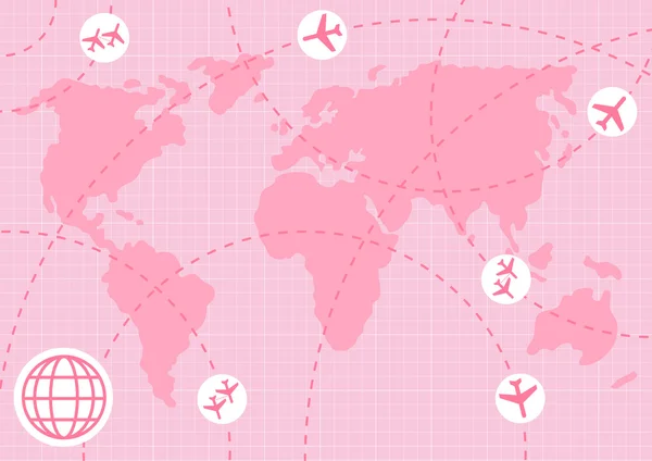 Pink background with the navigator radar for plane and aircraft vector — Stock vektor