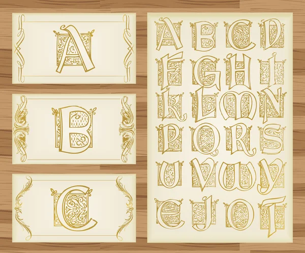 Ilustrações do alfabeto vintage — Vetor de Stock