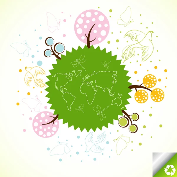 Οικολογία πράσινο πλανήτη διάνυσμα φόντο έννοια — Διανυσματικό Αρχείο