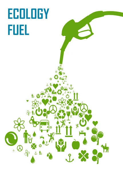 Collection d'éco-icônes pour économiser la planète verte — Image vectorielle