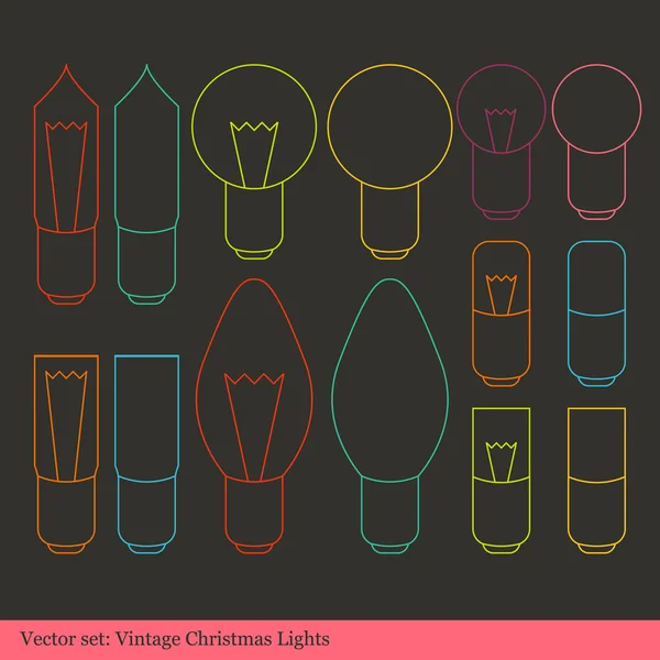 Lumières de Noël vecteur vintage fond — Image vectorielle