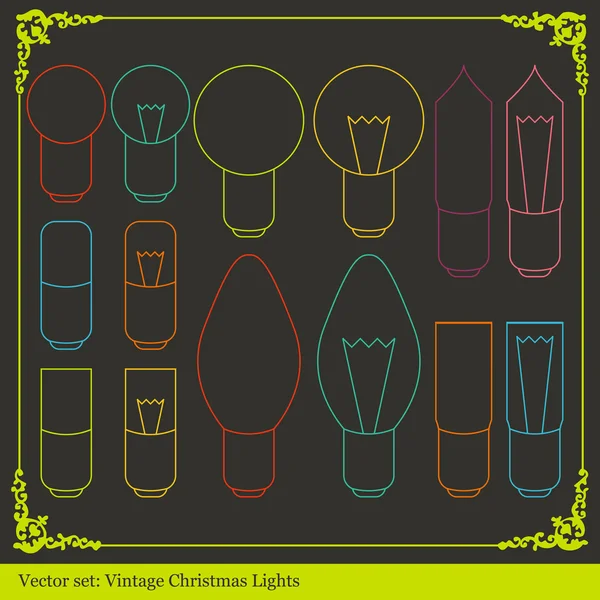 Vánoční osvětlení vektorové vinobraní pozadí — Stockový vektor