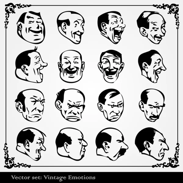 Vecteur visages vintage — Image vectorielle
