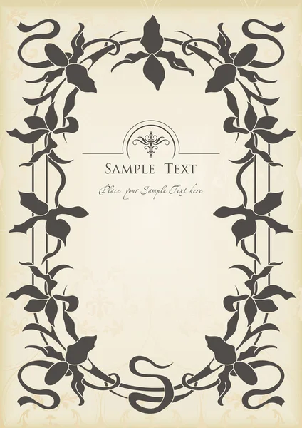 Marco de vector de fondo vintage para libro o tarjeta — Archivo Imágenes Vectoriales