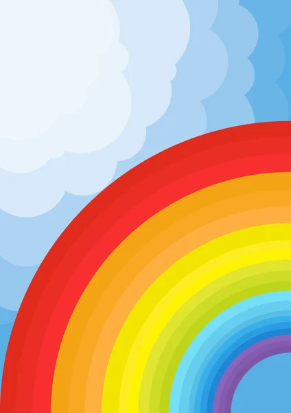 Pintura colorida lápis vetor fundo arco-íris conceito no céu — Vetor de Stock