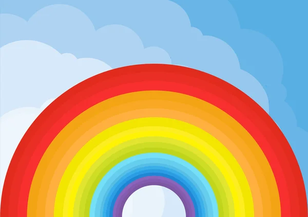Pintura colorida lápis vetor fundo arco-íris conceito no céu —  Vetores de Stock