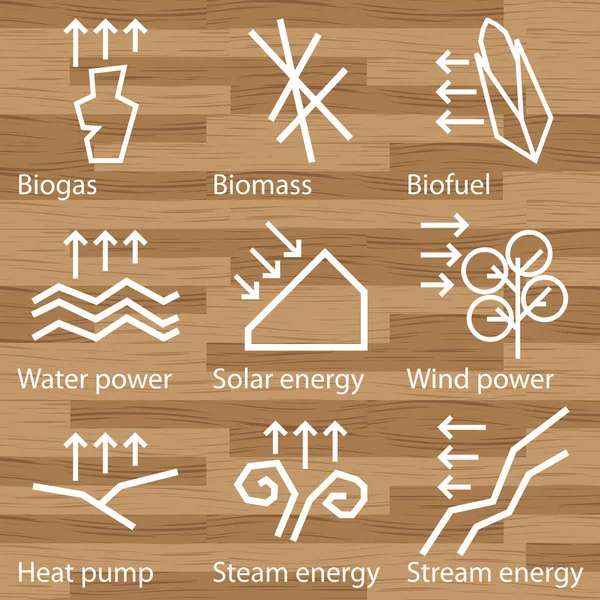 Set di icone di energia verde — Vettoriale Stock