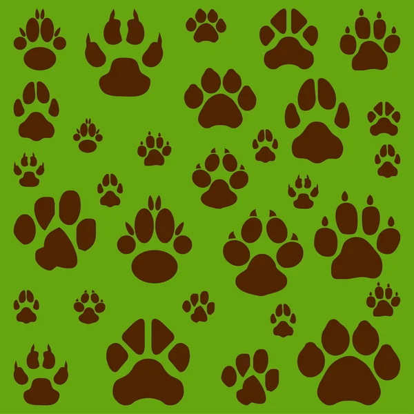猫、 狗和其他宠物的脚印 — 图库矢量图片