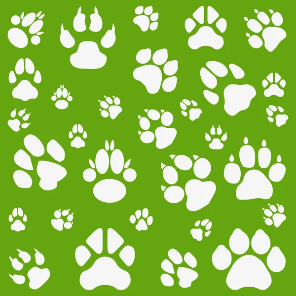 Gatti, cani e altre impronte di animali domestici — Vettoriale Stock