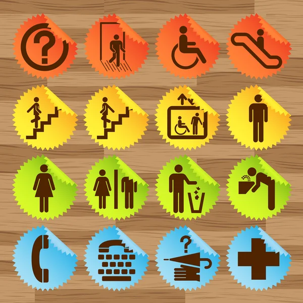 Pictograma conjunto de iconos para uso en interiores — Vector de stock