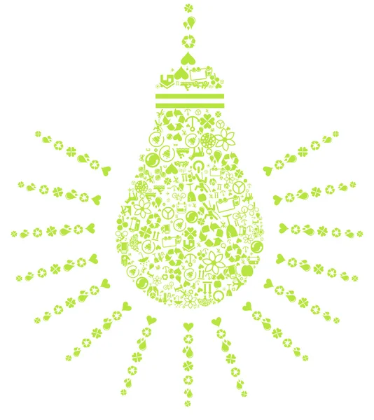 Эко-свет фон, сделанный с экологическими иконами — стоковый вектор