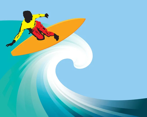 Imagen vectorial de un surfista — Vector de stock