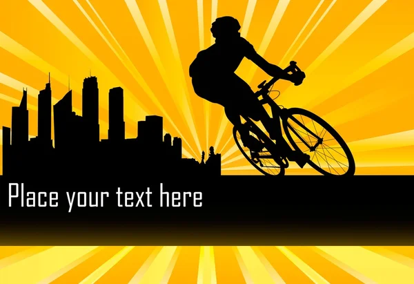 Une silhouette de cycliste — Image vectorielle