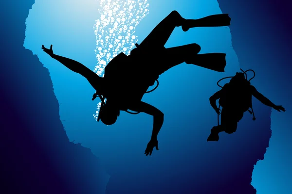 Illustrazione vettoriale variopinta del subacqueo — Vettoriale Stock