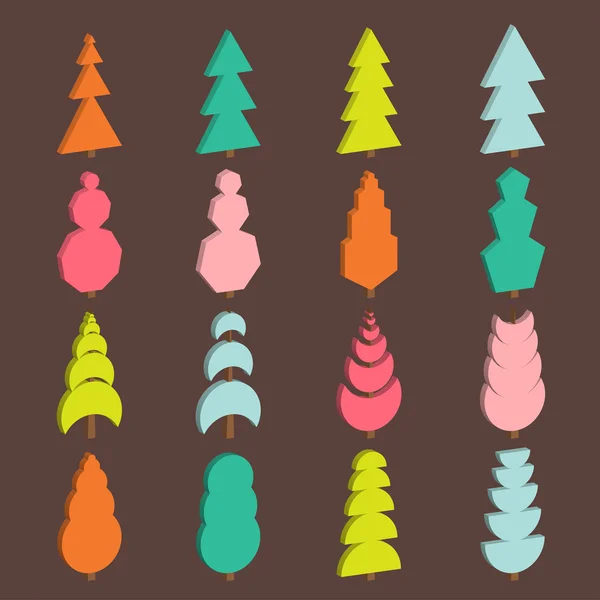 Färgglada träd vektor bakgrund — Stock vektor