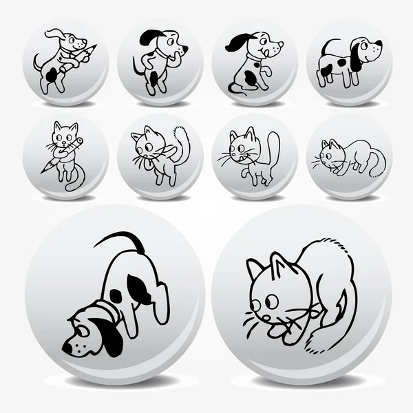 Ícones de cães e gatos Vetores De Bancos De Imagens