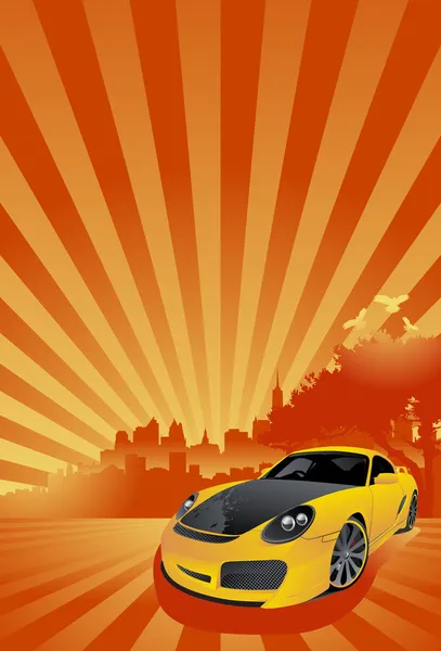Желтый автомобиль спортивного типа — стоковый вектор